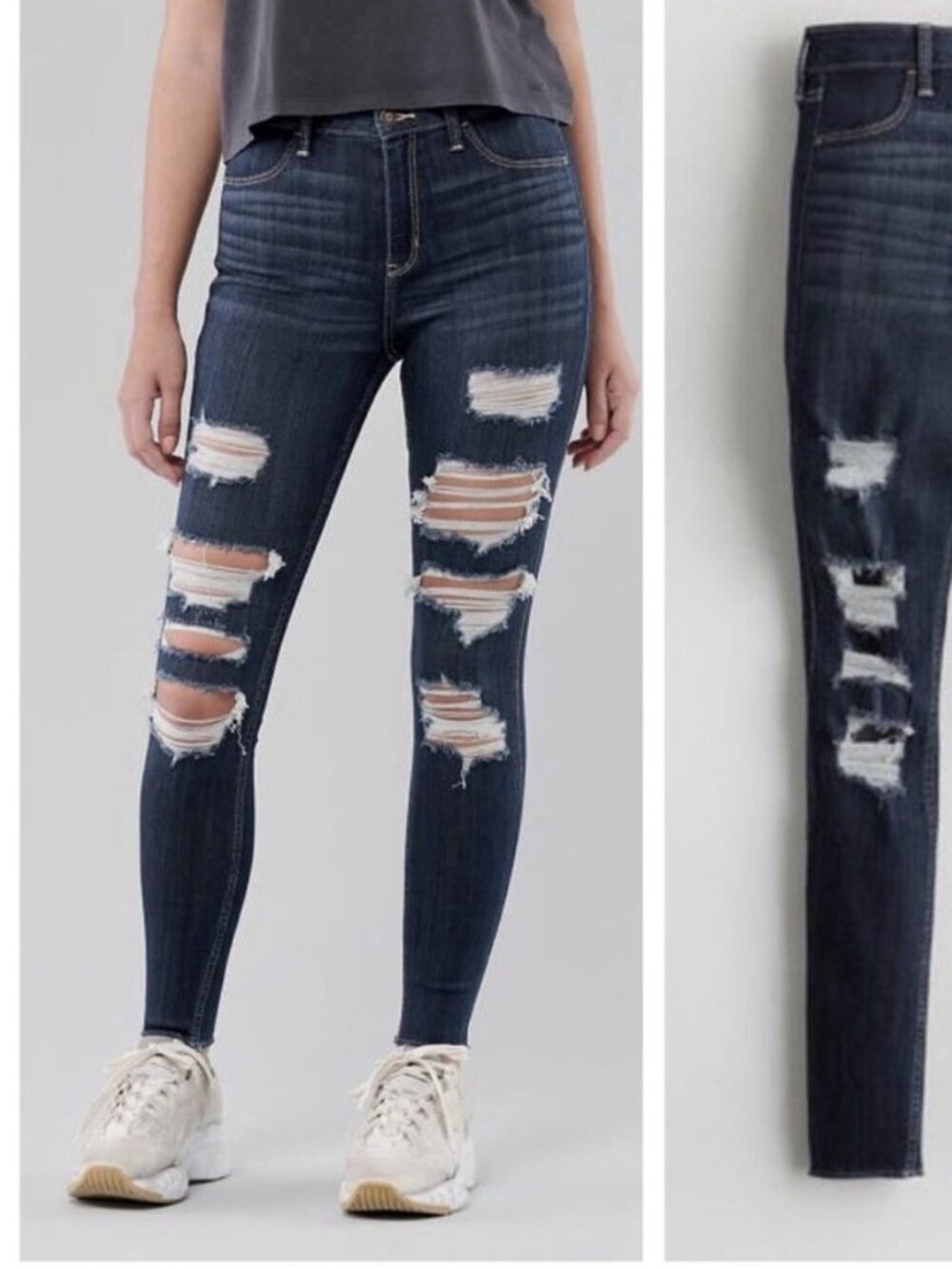 Hollister Curvy High-Rise Destroyed Jeans Legging 26x26 3S